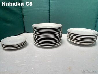 dezertních talířků + podšálky – porcelánové - 5