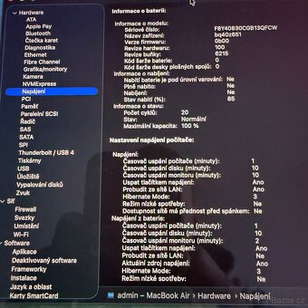 MacBook Air 13” M3 8GB/256GB, 20 cyklů dobití, záruka - 5