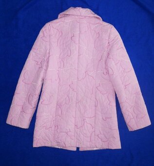 Zateplená růžová prošívaná bunda, vel. 38, zn. JB - 5