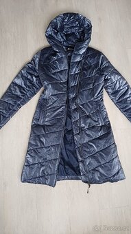 Dlouhý zimní prošívaný kabát/ bunda - 5