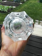Retro skleněná váza (těžké silnostěnné sklo) - 5