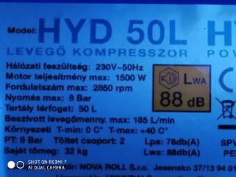 Prodám NEPOUŽITÝ olejový Kompresor HYUNDAI HYD-50 - 50 LITRŮ - 5