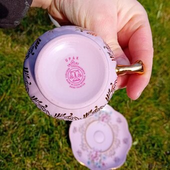 Sada růžového porcelánu. - 5