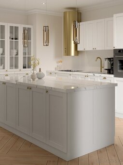 Nová krásná designová kuchyňská sestava bílý a šedý mat - 5