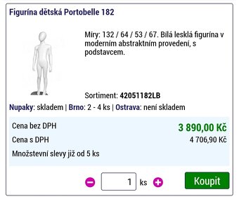Figurína dětská Portobelle - výška 132 cm - 5