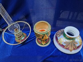 majoliková, petrolejová lampa - 5