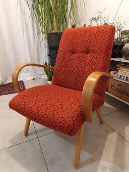 100%bytovy původní stav retro křeslo J. Šmídek,1957 - 5