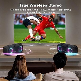 SCIJOY Výkonný Bluetooth reproduktor s 30W LED rádiem IPX7 - 5