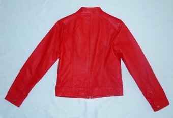 Červená kožená bunda, vel. 38-40, zn. Sora - 5