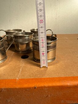 Sada kovových držáků na čajové sklenice (Podstakannik) - 5