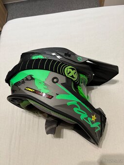 Motokrosová helma NOX N633 matná černo-zelená - 5