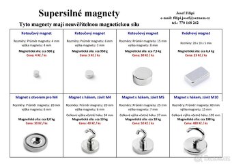 Teleskopický magnet, neodymové, neodymový, neodym - 5