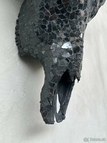 Lebka Buvol- Bubalus Bubalis, Mozaikový vzor čierna, 59cm - 5