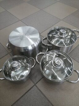 Luxusní sada nádobí 4ks hrnců včetně pokličky - 5