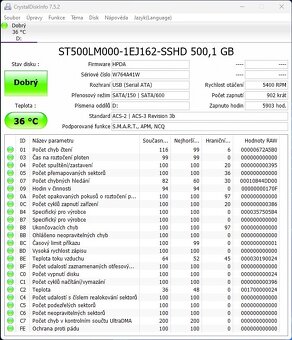 5x SSHD disk SeaGate 500GB 2,5"SATA, 1ks/á160,-Kč - 5