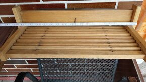 Dřevěný retro stůl, retro skládací polička - 5