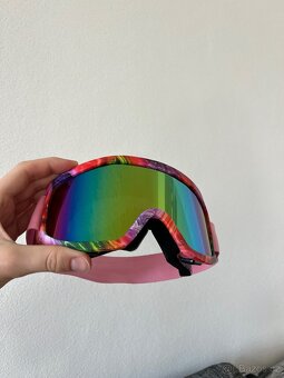 Lyžařské, snowboardové brýle, růžové, zrcadlové - 5
