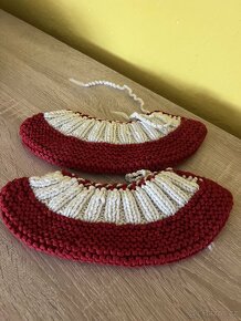 retro rucne pletene bačkory, papuče - 5