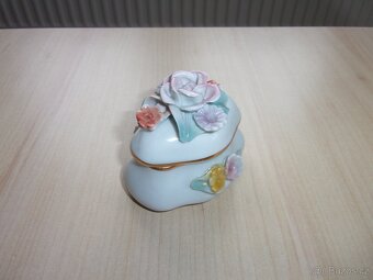 2x STARÁ PORCELÁNOVÁ ŠPERKOVNICE, DÓZA, KRABIČKA - 5