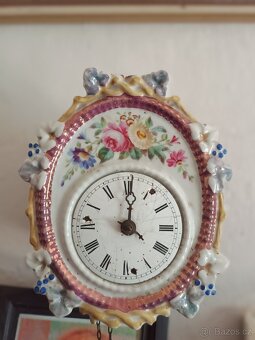 Starožitné porcelánové hodiny - 5