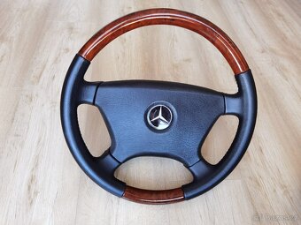 Volant dřevěný dekor a kůže pro Mercedes Benz W201 a W124 - 5