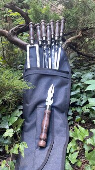 Sada špízů v pouzdře s vidličkou a dvojitými špízy - 5