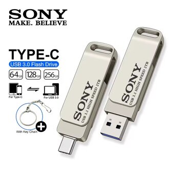 Flash disk 2v1 SONY 1TB, 1024GB USB 3.1+ USB-C otočný, NOVÝ - 5