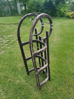 Sáně rohačky, starožitné, na upcyklaci - 5