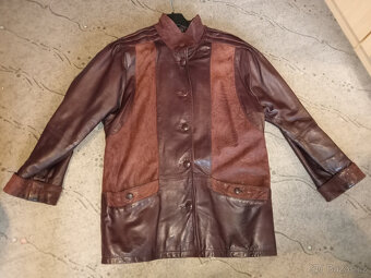 Kožené sako dámské hnědé (vel. cca XL-XXL) - TOP STAV - 5