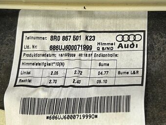 Stropnice černá barva 8R0867501 K23 Audi Q5 8R r.v. 2010 - 5