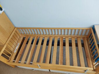 Dětská postel 2 ks Ikea Gulliver 160/70 vč. roštu a zábrany - 5