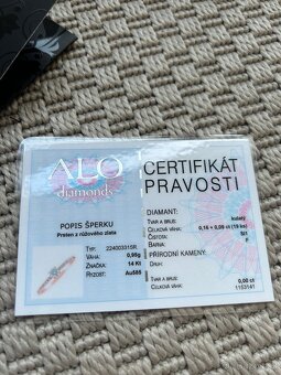Zásnubný prsteň diamant, zlato veľkosť 48 - 5