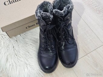Zimní boty kozačky s kožíškem vel 38 - 5