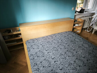 IKEA MALM 180x200 + výsuvný díl za čelo + polohovací rošty - 5
