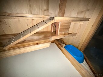 vidaXL Klec křeček 80x40x43 cm, masivní jedlové dřevo - 5