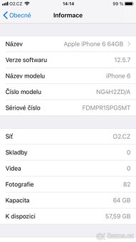 iPhone 6 64GB. Baterie : 89%. Plně funkční. - 5