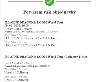 Imagine Dragons, 9.6.2025 Praha - Letňany, 2x Golden Circle - 5