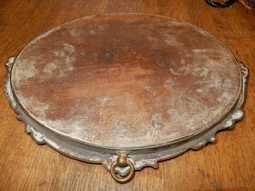 Nádherné starožitné bronzové Biedermeier zrcadlo - 5
