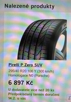 Pirelli P Zero SUV 265/45 R20 + 295/45 R20 - 5