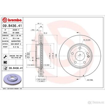 Brembo 09.B436.41 kotouče přední MB - 5