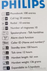 Bezdrátový telefon (DECT) Philips CD250 DUO - SLEVA - 5