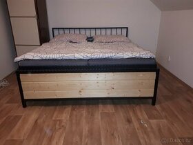 Kovová postel ,vyvyšená postel,masivní  postel 160 180 x 200 - 5
