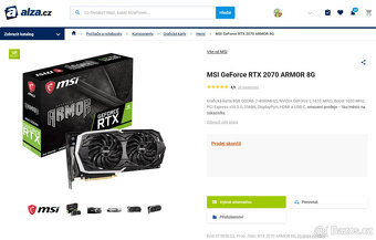 Herní grafika MSI RTX 2070 ARMOR 8GB GDDR6 - 5