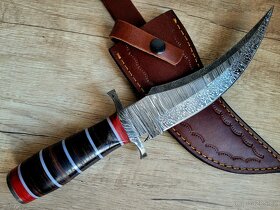 velký lovecký Damaškový nůž CLAW 30,5 cm s koženým pouzdrem - 5
