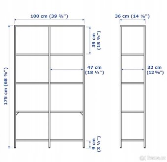 IKEA Regál – černohnědý/sklo (výborný stav) - 5