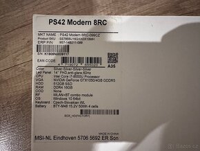 Notebook MSI PS42 Modern 8RC-099CZ - 5