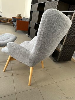 Culty designové křeslo Siderno s podnožkou šedé - 5