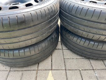 4x plechové disky 5x100 R15, letní pneu 50% - 5