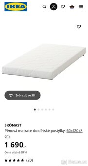 Dětská postýlka s matrací Ikea - 5