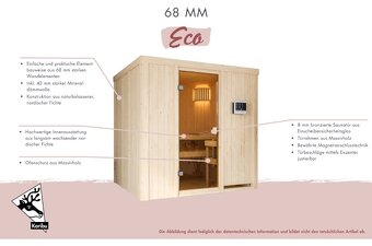 Finská sauna YSTAD 231x231cm+9kW s ext.ovl. Už - 5
